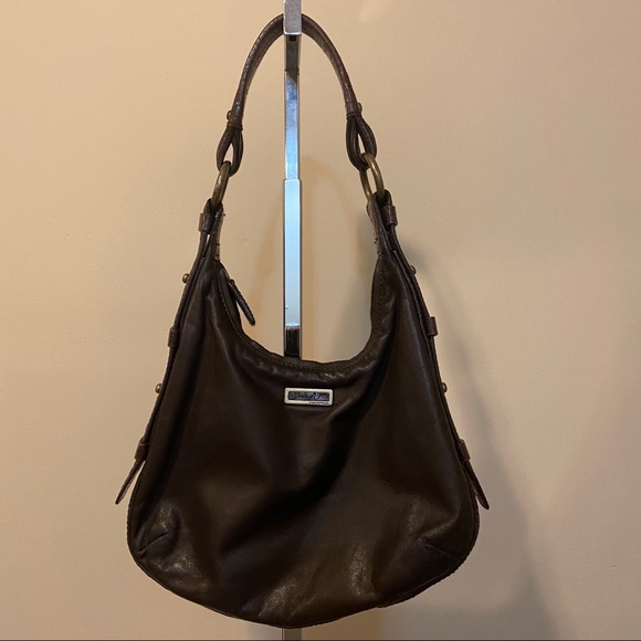 Vintage Via Spiga Brown Leather Mini Hobo Bag - Picture 1 of 6